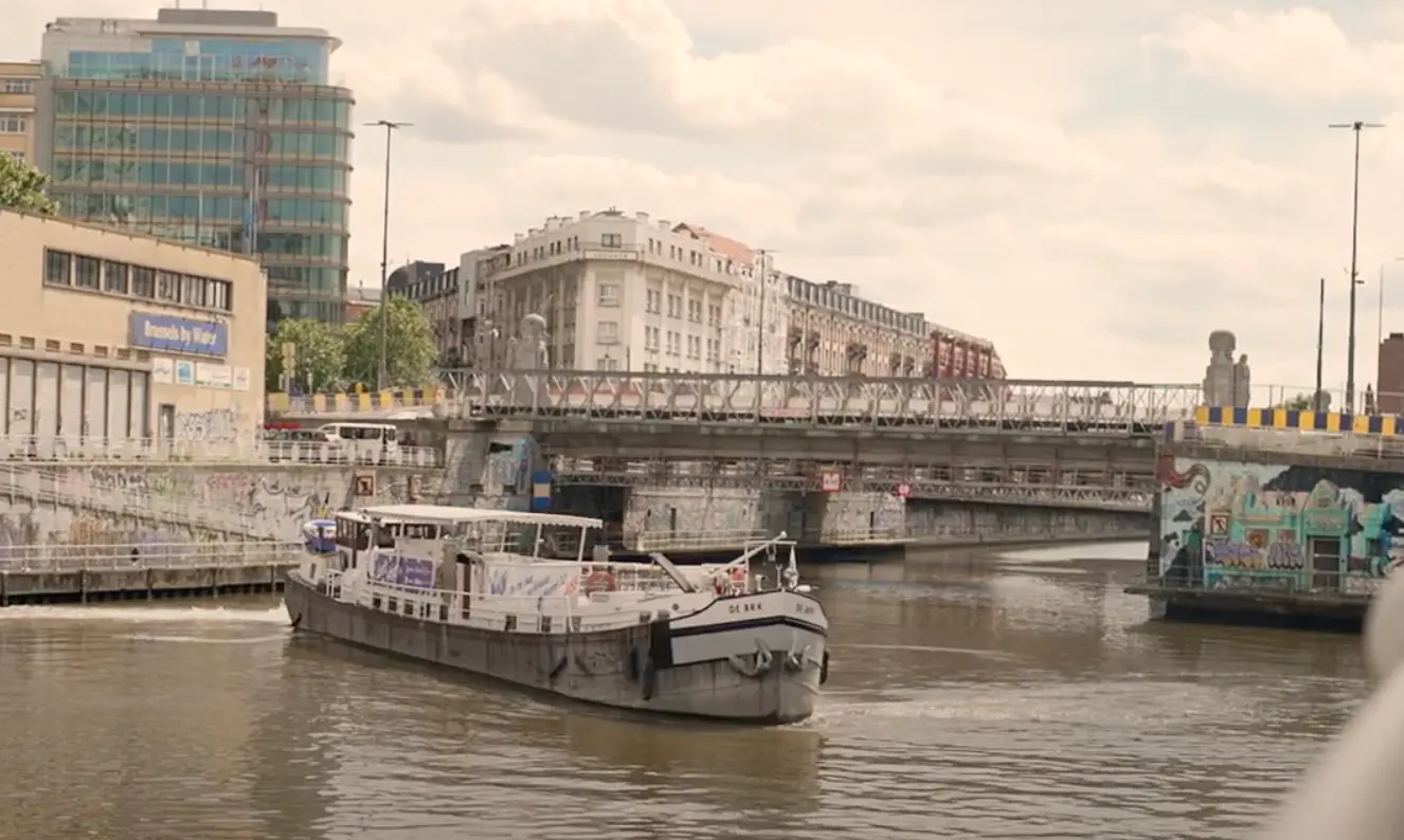 Boat on the Brussels canal